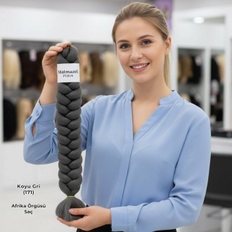 Ankara Afrika Örgüsü Saç Koyu Gri 165 Gram
