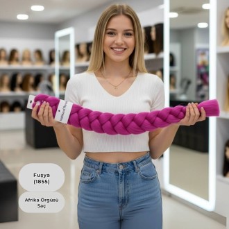 Ankara Afrika Örgüsü Saç Fuşya 165 Gram