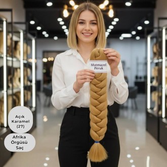 Ankara Afrika Örgüsü Saç Açık Karmel 165 Gram