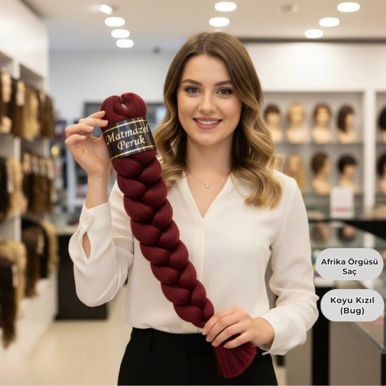 Ankara Afrika Örgüsü Saç Koyu Kızıl 165 Gram Ankara Afrika Örgüsü Saç Koyu Kızıl 165 Gram