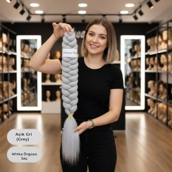 Ankara Afrika Örgüsü Saç Açık Gri 165 Gram