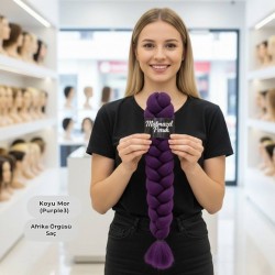 Ankara Afrika Örgüsü Saç Koyu Mor 165 Gram