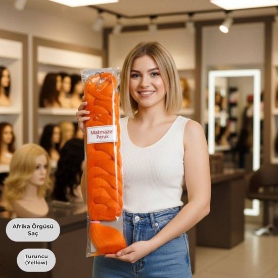 Ankara Afrika Örgüsü Saç Turuncu 165 Gram Ankara Afrika Örgüsü Saç Turuncu 165 Gram
