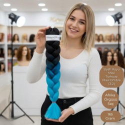 Ankara Afrika Örgüsü Saç Siyah Koyu Mavi Turkuaz Mavi Ombre 165 Gram Ankara Afrika Örgüsü Saç Siyah Koyu Mavi Turkuaz Mavi Ombre 165 Gram