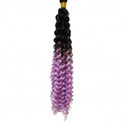 Ankara Kızılay Afro Dalgası Saç Kıvırcık Siyah Lila Ombre 100 Gram 45 Cm