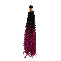 Ankara Kızılay Afro Dalgası Saç Kıvırcık Siyah Fuşya Ombre 100 Gram 45 Cm