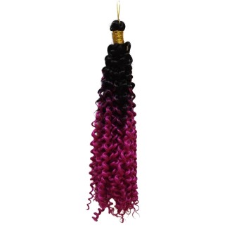 Ankara Kızılay Afro Dalgası Saç Kıvırcık Siyah Fuşya Ombre 100 Gram 45 Cm