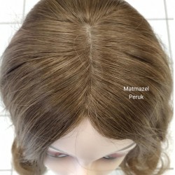 Yurt Dışı Gerçek Saç Peruk Tepe Kısmı Deri Görünümlü Bayan Peruk-1