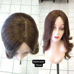 Yurt Dışı Gerçek Saç Peruk Tepe Kısmı Deri Görünümlü Bayan Peruk-4 Yurt Dışı Gerçek Saç Peruk Tepe Kısmı Deri Görünümlü Bayan Peruk-4