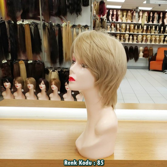 Ankara Kızılay Fiber Sentetik Peruk Kısa Yoğun Küllü Platin Ebru Model Ankara Kızılay Fiber Sentetik Peruk Kısa Yoğun Küllü Platin Ebru Model