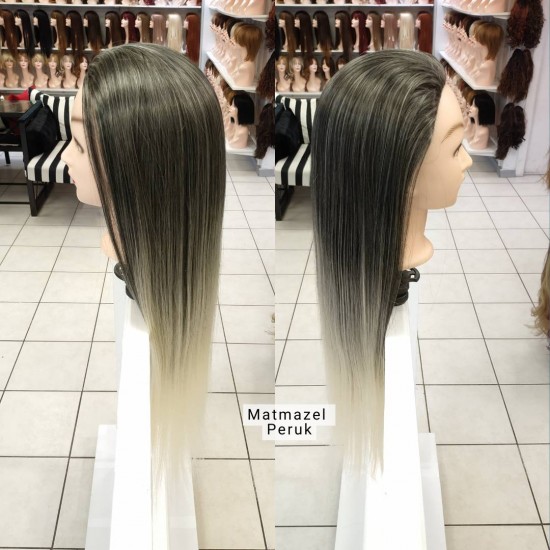 Eğitim Mankeni Fiber Sentetik Koyu Kumral Platin Ombre 65 Cm Eğitim Mankeni Fiber Sentetik Koyu Kumral Platin Ombre 65 Cm