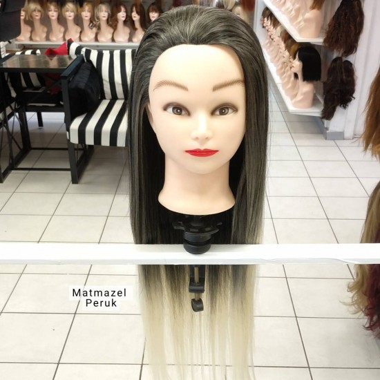 Eğitim Mankeni Fiber Sentetik Koyu Kumral Platin Ombre 65 Cm Eğitim Mankeni Fiber Sentetik Koyu Kumral Platin Ombre 65 Cm