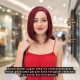 Kızıl Kısa Küt Fiber Sentetik Peruk