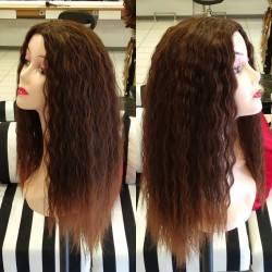 Ankara Kızılay Peruk Uzun Fiber Sentetik Su Dalgası Bakır Uçlara Doğru Ombre