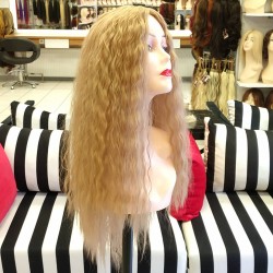 Ankara Kızılay Peruk Uzun Fiber Sentetik Su Dalgası Külü Sarı