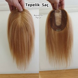Tepe Kısmı İpek Taban Gerçek Saç Tül Tepelikler  Matmazel Peruk