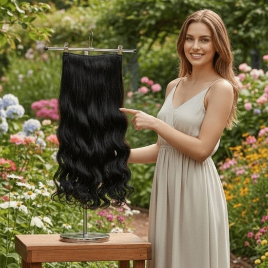 Ankara Fiber Sentetik Yarımay Postiş Tek Parça Siyah