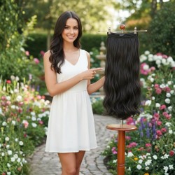  Ankara Fiber Sentetik Yarımay Postiş Tek Parça Mavi Siyah