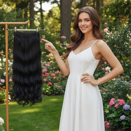 Ankara Fiber Sentetik Yarımay Postiş Tek Parça Koyu Kahve