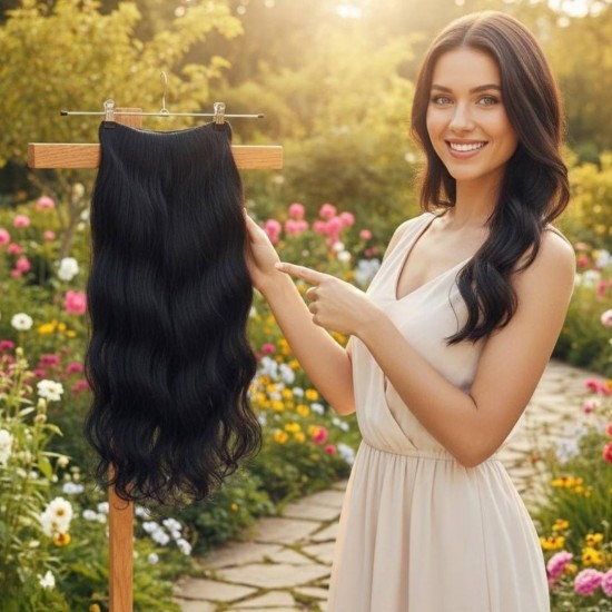 Ankara Fiber Sentetik Yarımay Postiş Tek Parça Koyu Kahve