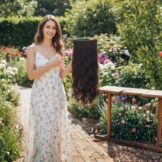 Ankara Fiber Sentetik Yarımay Postiş Tek Parça Koyu Kumral