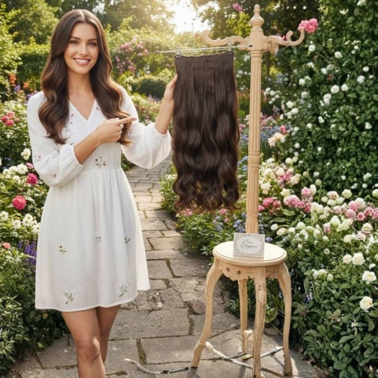 Ankara Fiber Sentetik Yarımay Postiş Tek Parça Koyu Kumral