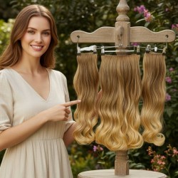  Ankara Fiber Sentetik Yarımay Postiş 3'lü Set Açık Karamel Dore Sarı Ombre