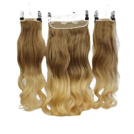 Ankara Fiber Sentetik Yarımay Postiş 3'lü Set Açık Karamel Dore Sarı Ombre