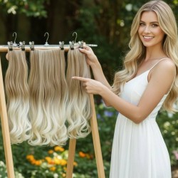  Ankara Fiber Sentetik Yarımay Postiş 3'lü Set Açık Karamel Platin Ombre