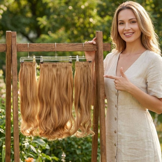 Ankara Fiber Sentetik Yarımay Postiş 3'lü Set Karamel