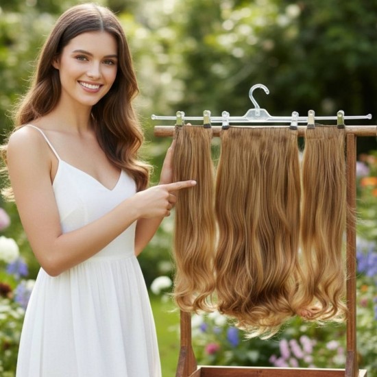 Ankara Fiber Sentetik Yarımay Postiş 3'lü Set Karamel