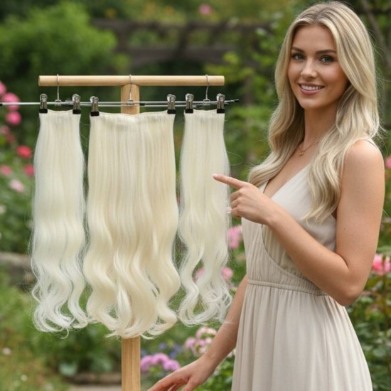 Ankara Fiber Sentetik Yarımay Postiş 3'lü Set Açık Platin