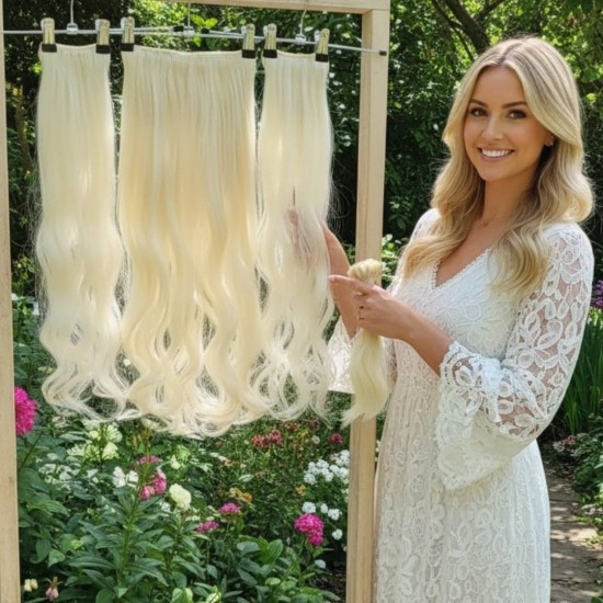 Ankara Fiber Sentetik Yarımay Postiş 3'lü Set Açık Platin