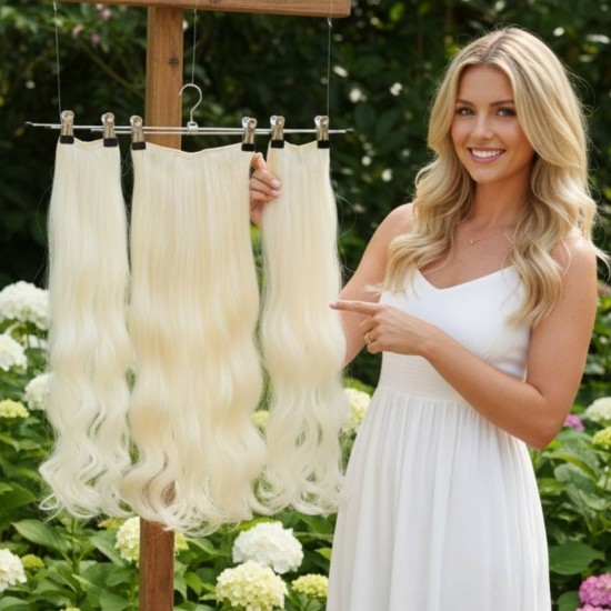 Ankara Fiber Sentetik Yarımay Postiş 3'lü Set Açık Platin