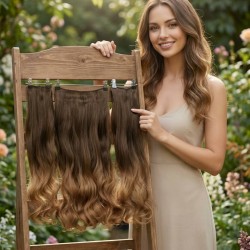  Ankara Fiber Sentetik Yarımay Postiş 3'lü Set Fındık Kabuğu Ombre