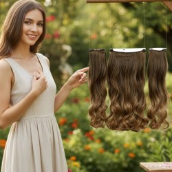  Ankara Fiber Sentetik Yarımay Postiş 3'lü Set Fındık Kabuğu Ombre