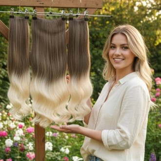  Ankara Fiber Sentetik Yarımay Postiş 3'lü Set Küllü Kumral Platin Ombre