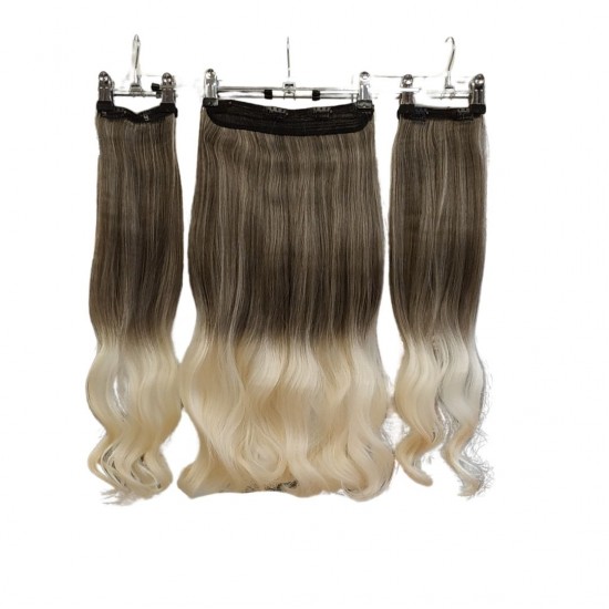 Ankara Fiber Sentetik Yarımay Postiş 3'lü Set Küllü Kumral Platin Ombre