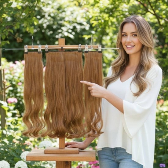 Ankara Fiber Sentetik Yarımay Postiş 3'lü Set Kumral Karamel Ombre