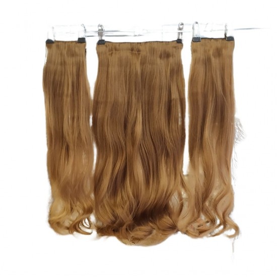 Ankara Fiber Sentetik Yarımay Postiş 3'lü Set Kumral Karamel Ombre