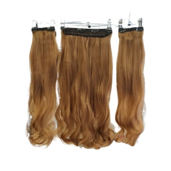 Ankara Fiber Sentetik Yarımay Postiş 3'lü Set Kumral Karamel Ombre